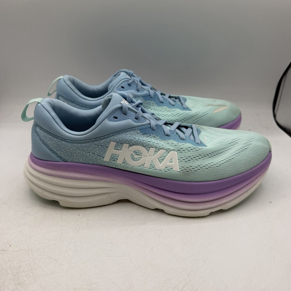 Hoka One One Bondi 8 Running Shoes Womens Sz 11 B Blue Sneakers 1127952 ABSO